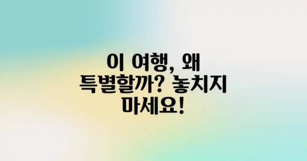 이 여행, 왜 특별할까?