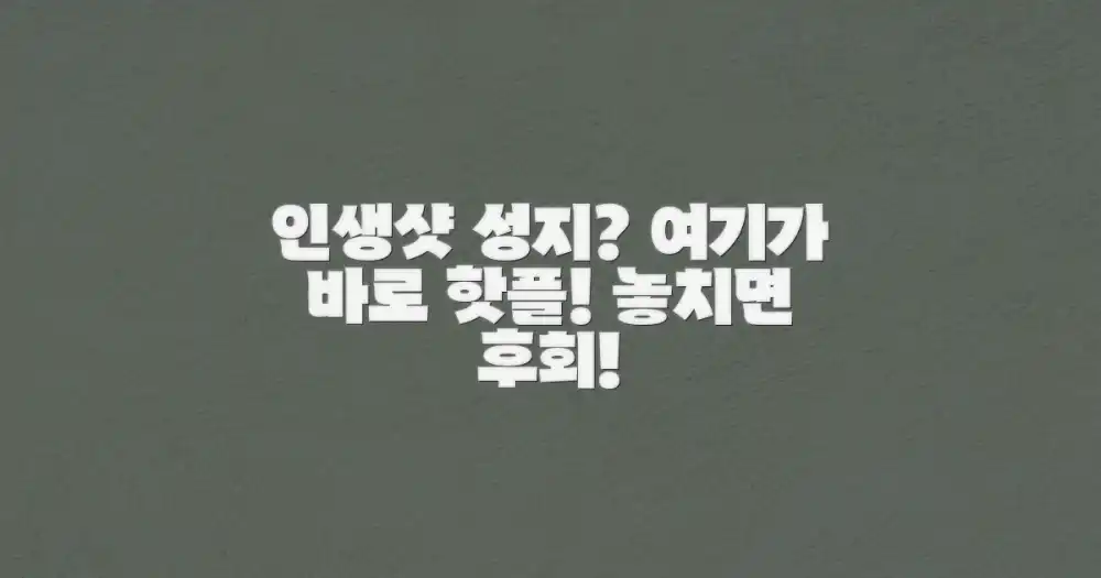 어디가 인생샷 명소일까?